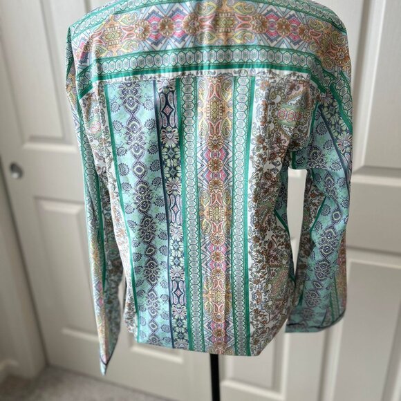 Victoria's Secret Colorful Pasiley Printed Long-Sleeved Sleep/Night Top - Picture 7 of 8